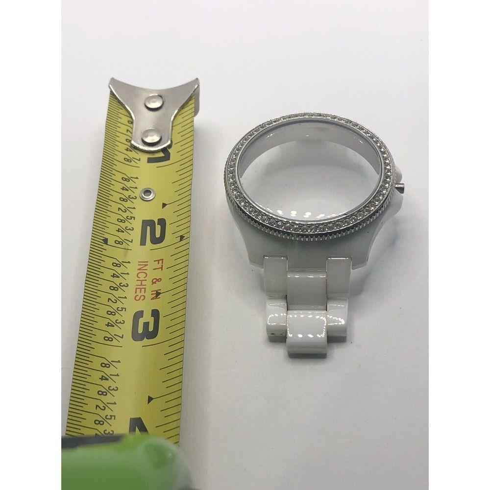 Michael Kors Watch Parts White Ceramic W/Crystal Case 40mm Band Links 18mm GY395